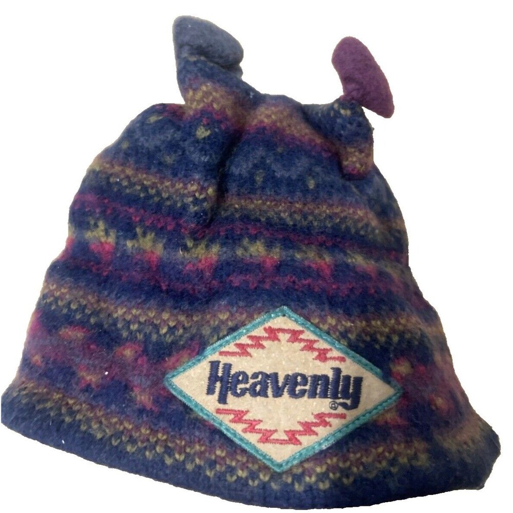 Vintage Murray Merkley Retro Winter Ski Hat Tassels Wool Handmade Canada Purple
